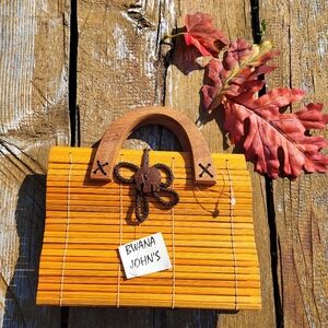 "Wooden Treasure" Orange Bamboo Mini Bag